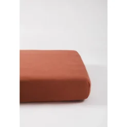 Kadolis Drap housse en coton bio pour lit bébé Terracotta 60x120 cm