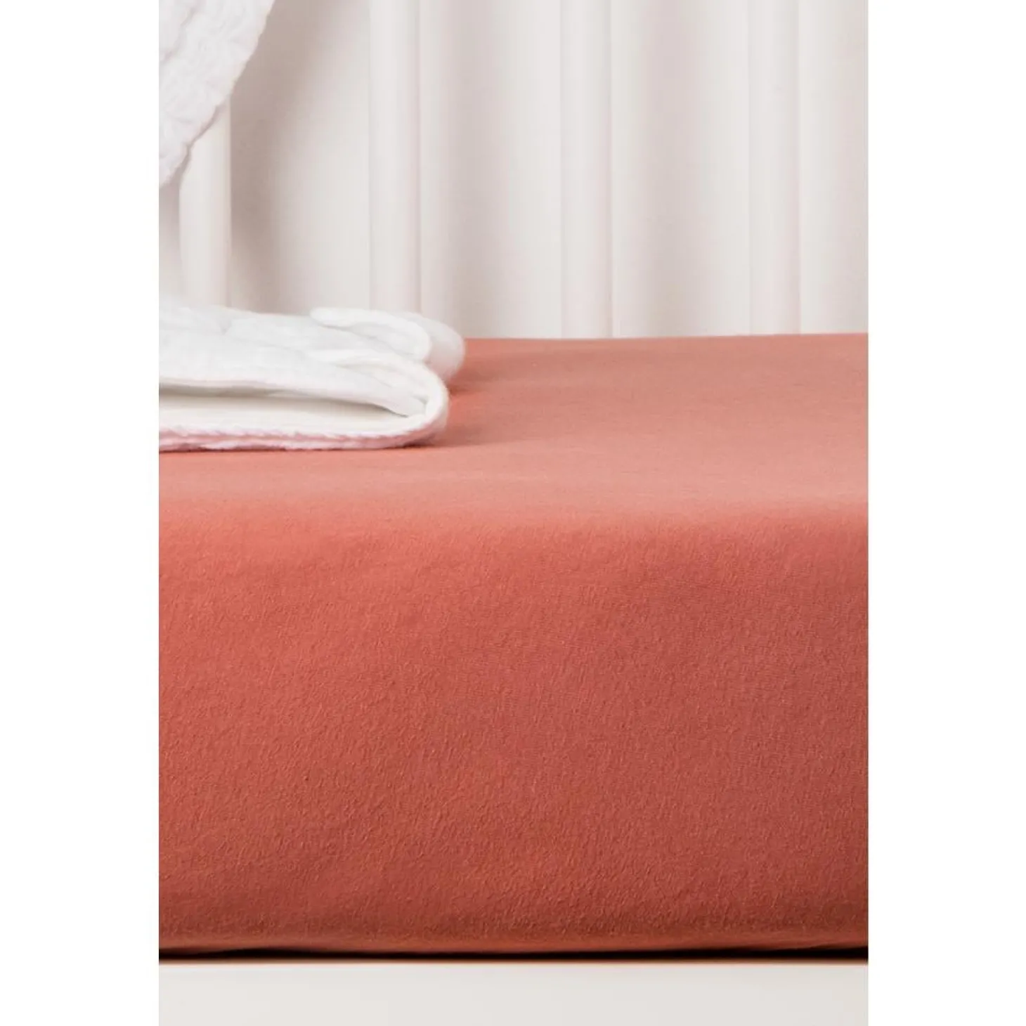 Kadolis Drap housse en coton bio pour lit bébé Terracotta 60x120 cm
