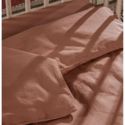 Kadolis Housse de couette bébé pur Coton Bio Terracotta 100x140 cm