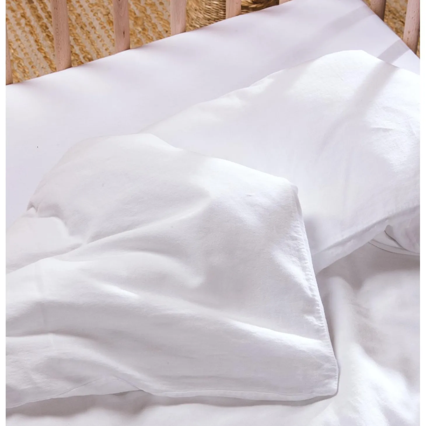 Kadolis Housse de couette bébé pur Coton Bio Blanc 100x140 cm
