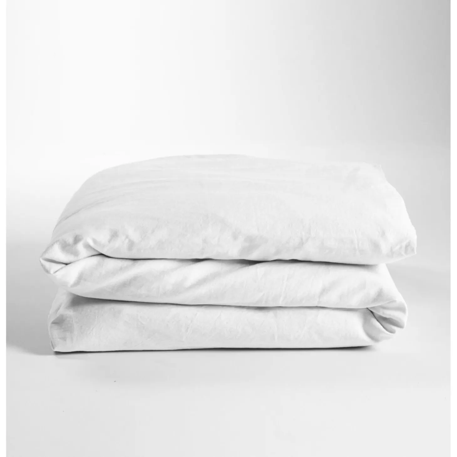 Kadolis Housse de couette Bébé Satin de coton bio lavé Blanc craie 100x140 cm