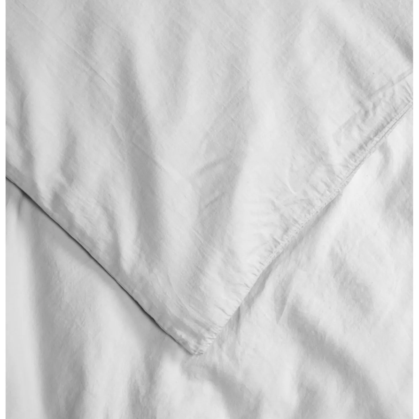 Kadolis Housse de couette Bébé Satin de coton bio lavé Blanc craie 100x140 cm