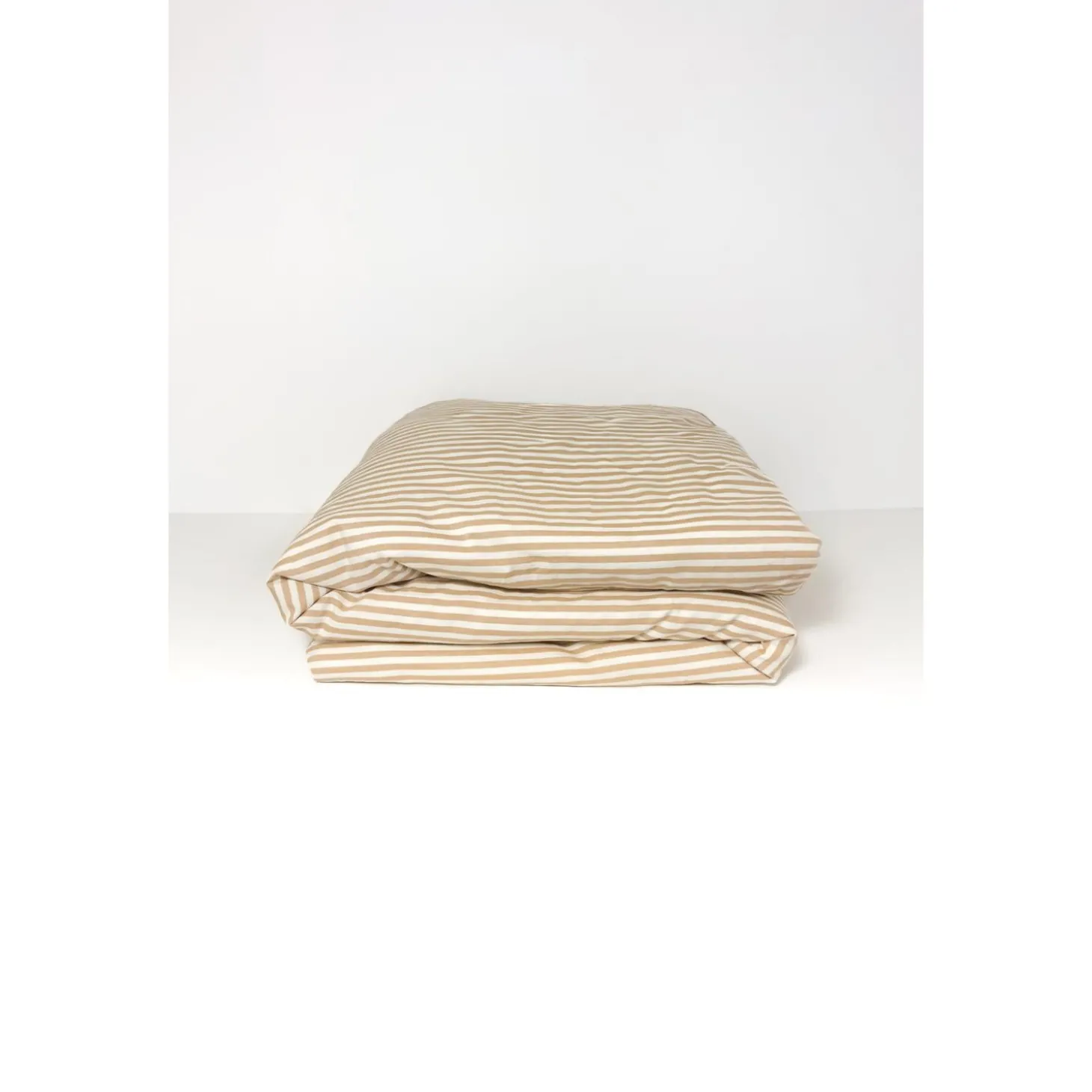 Kadolis Housse de couette Percale de Coton Bio bébé Rayé Ambre 100x140 cm