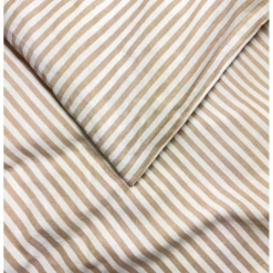 Kadolis Housse de couette Percale de Coton Bio bébé Rayé Ambre 100x140 cm