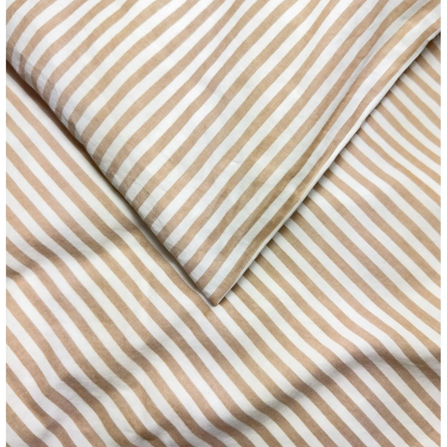 Kadolis Housse de couette Percale de Coton Bio bébé Rayé Ambre 100x140 cm