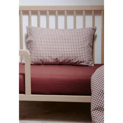 Kadolis Taie d'oreiller Percale de Coton Bio Vichy Vichy Sienne 40x60 cm