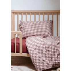 Kadolis                    Taie d'oreiller Percale de Coton Bio Vichy    Vichy Sienne            40x60 cm