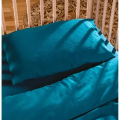 Kadolis Taie d'oreiller pur Coton Bio Bleu Nuit 40x60 cm