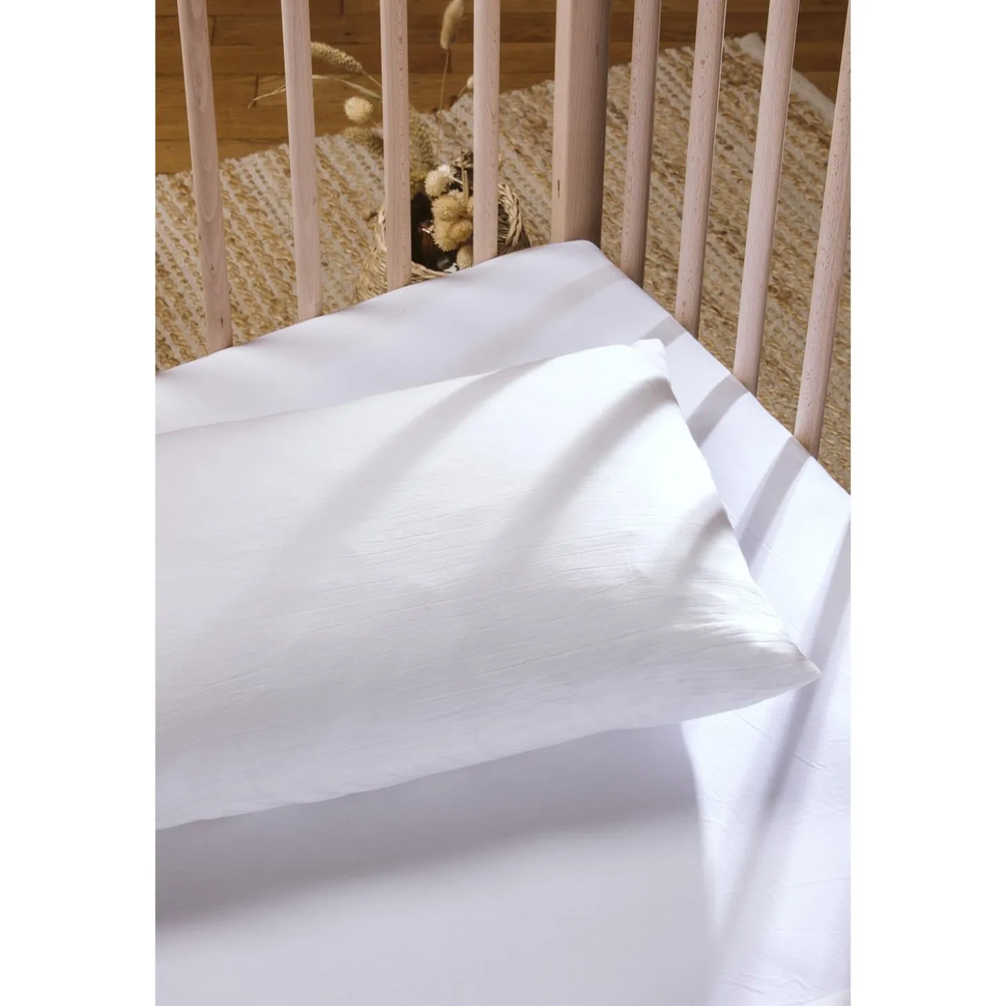 Kadolis Taie d'oreiller pur Coton Bio Blanc 40x60 cm
