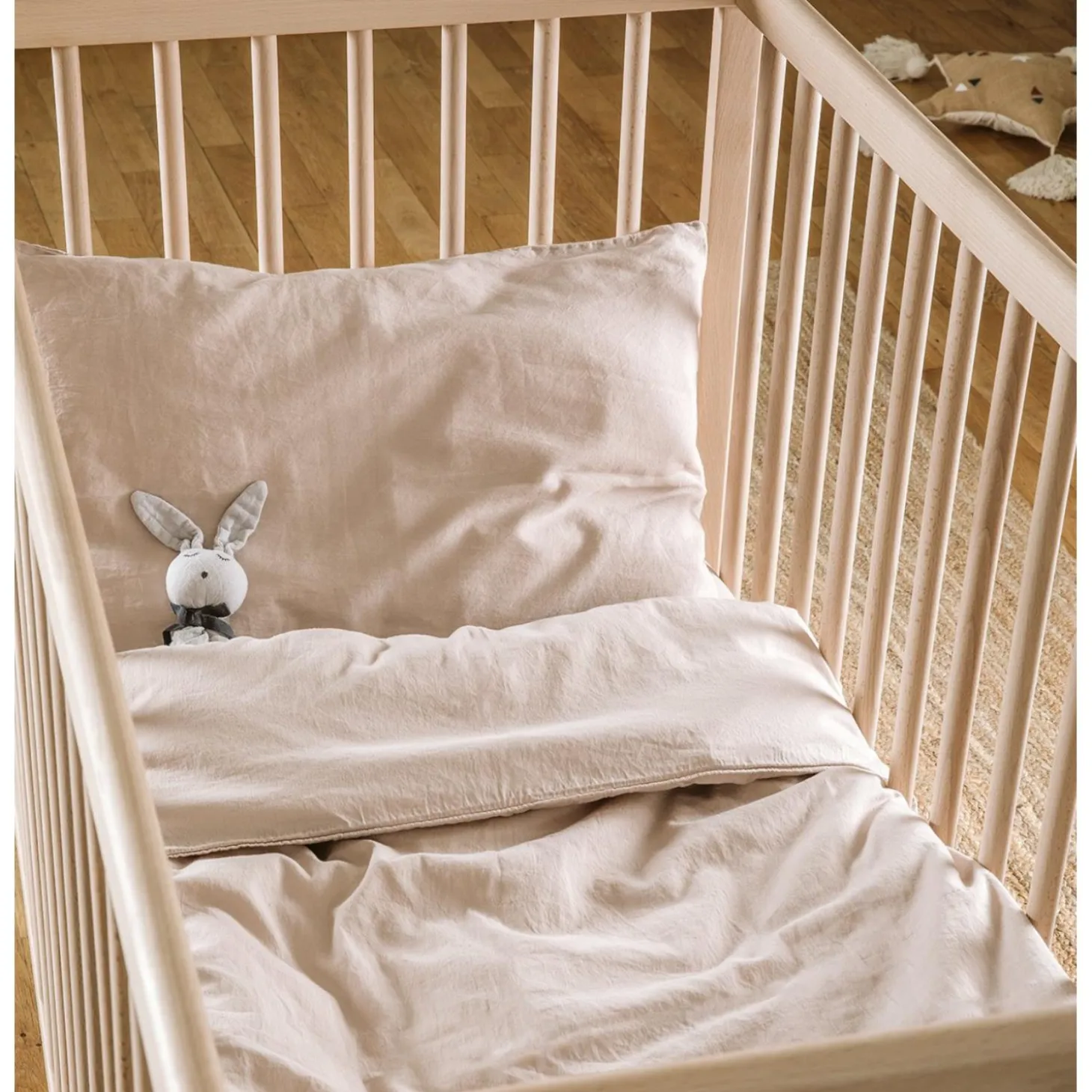 Kadolis Taie d'oreiller Satin de Coton Bio lavé Lin 40x60 cm