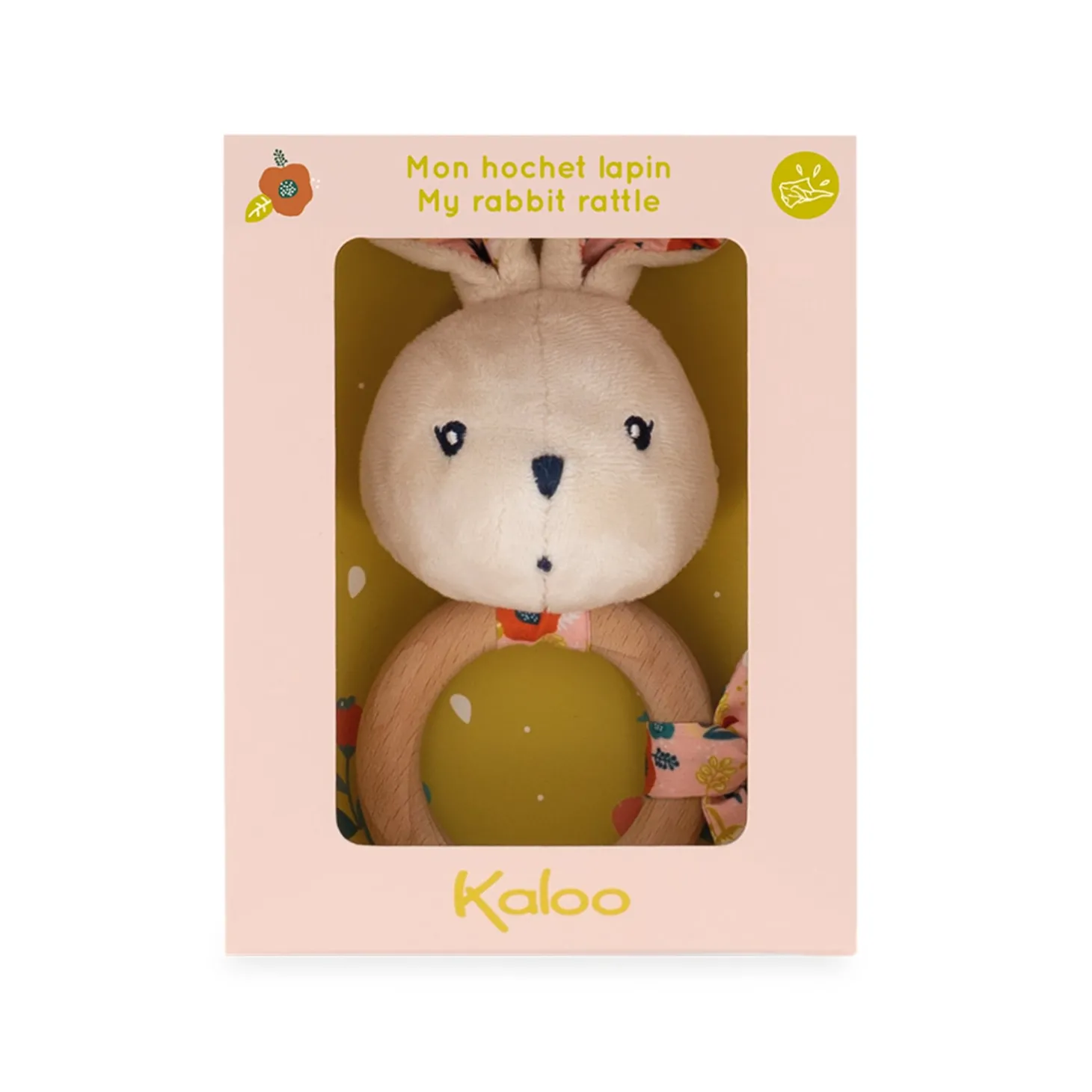 Kaloo Hochet K'doux Lapin coquelicot Saumon