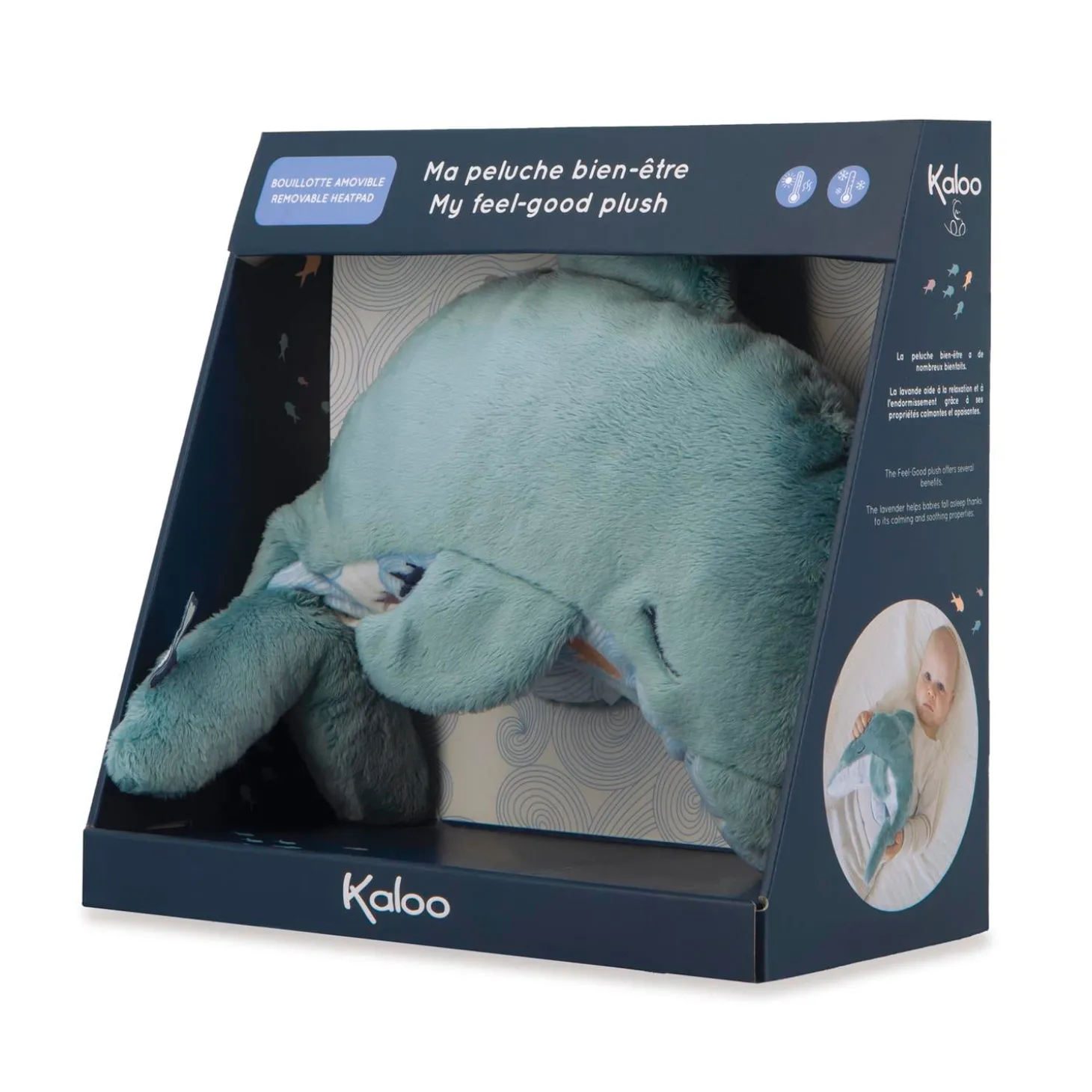 Kaloo Peluche Bien être Dauphin Bleu