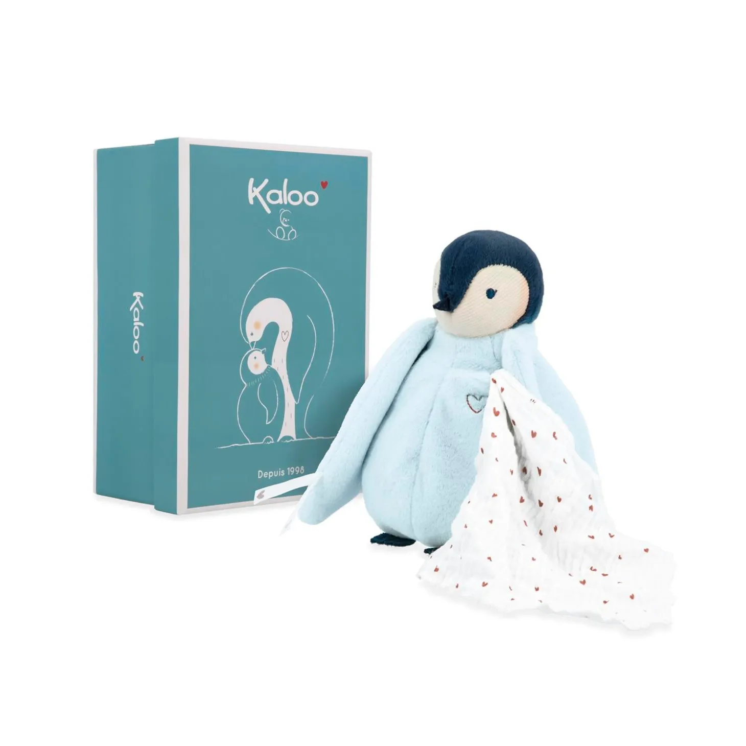 Kaloo Peluche à bisous manchot Bleu
