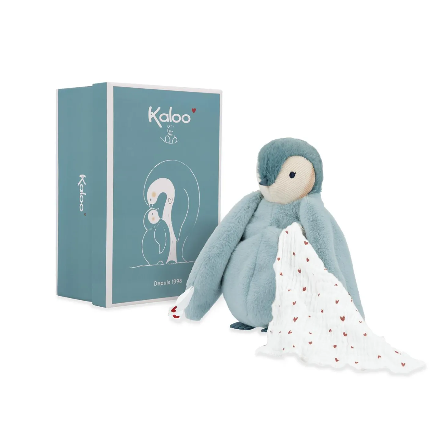 Kaloo Peluche à bisous manchot Vert
