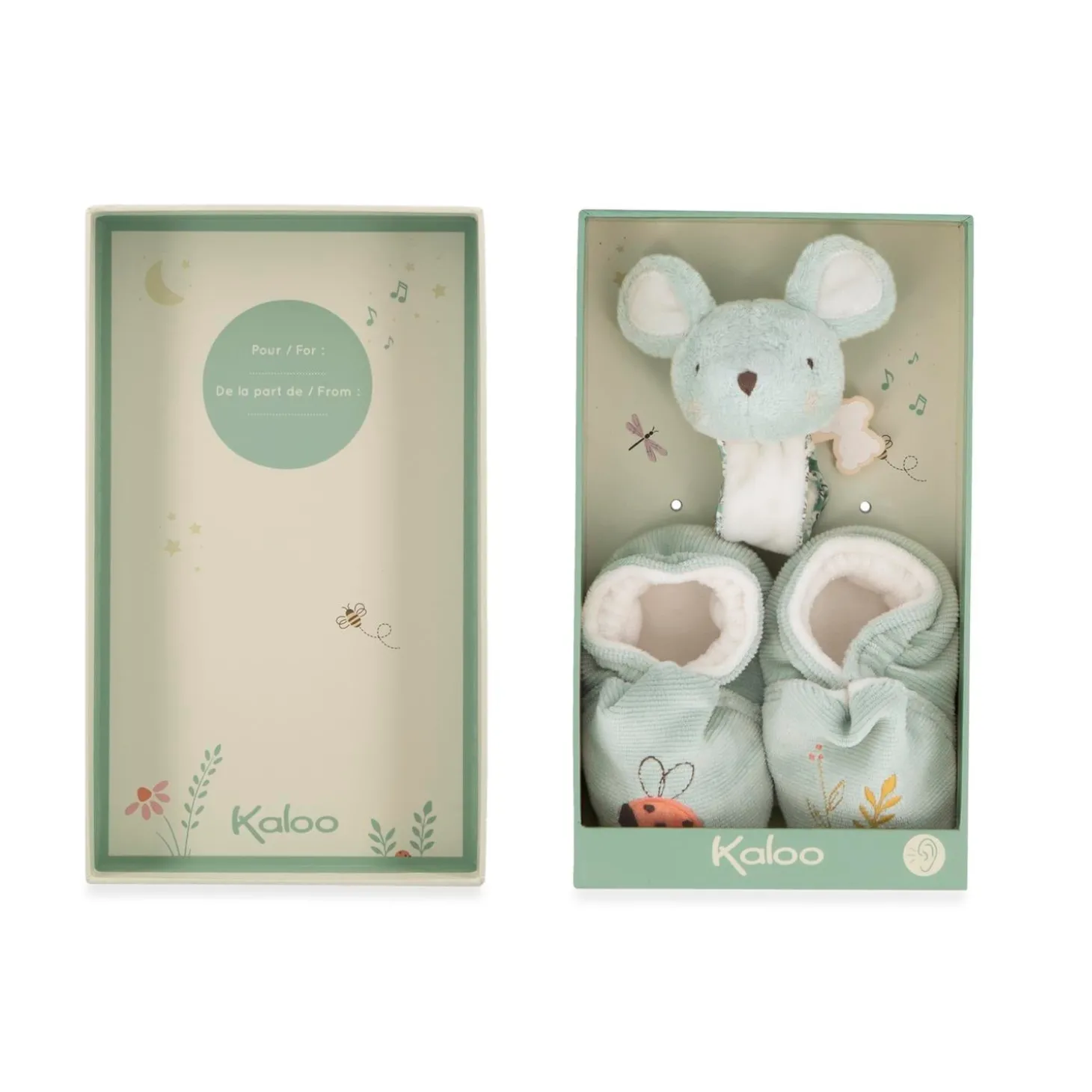 Kaloo Peluche d'activités Bracelet & Chaussons Souris Vert