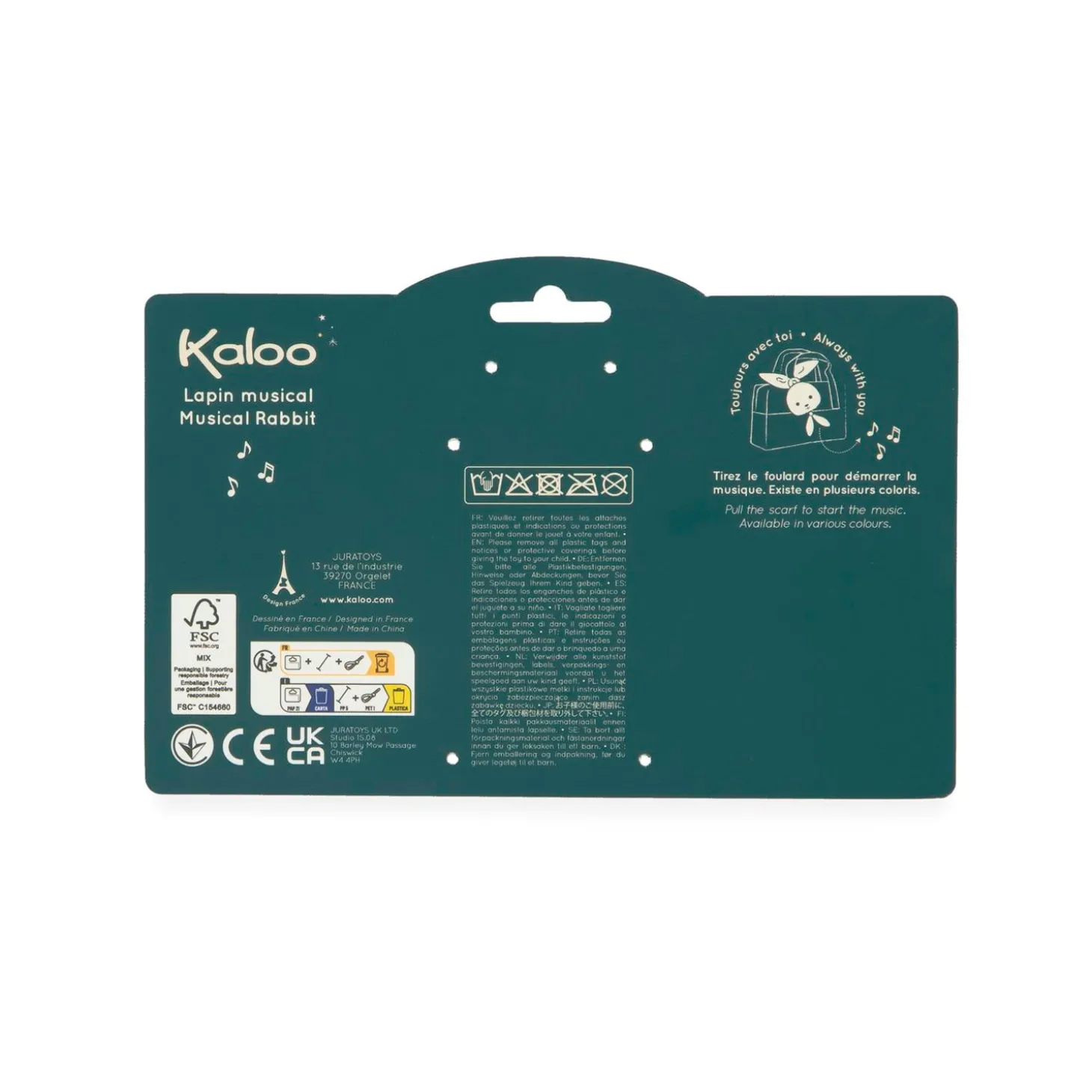 Kaloo Peluche Musicale Lapin Marron