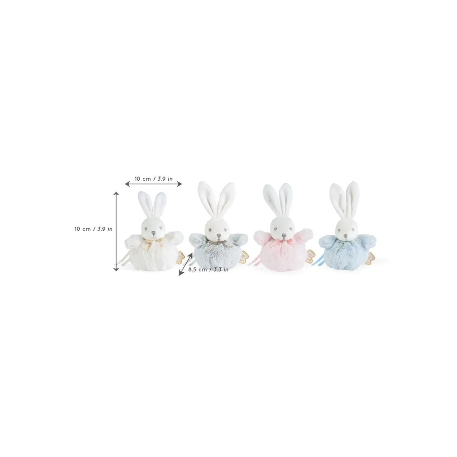 Kaloo Pompons Mini lapins doux Crème/Bleu/Gris/Rose