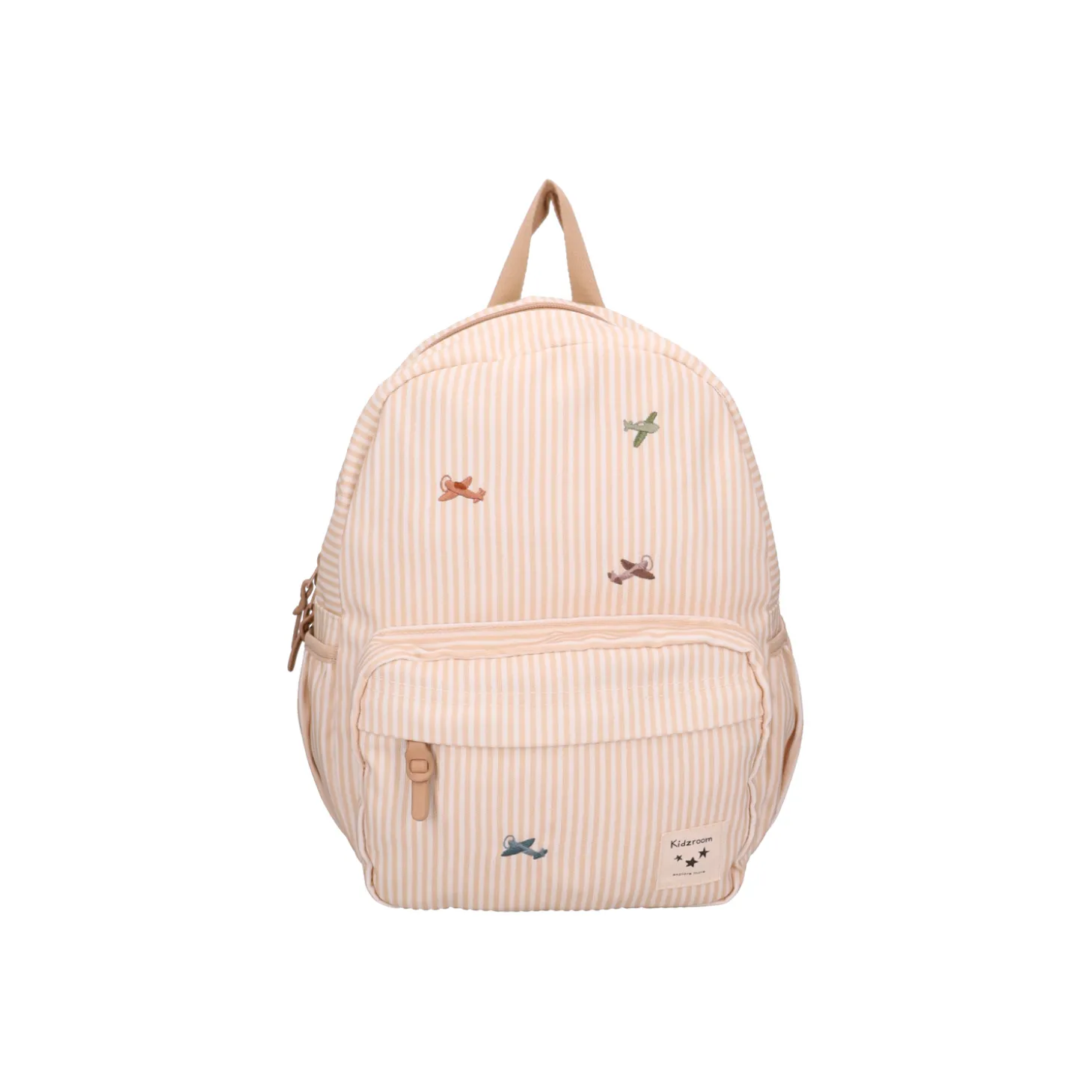 Kidzoom Sac à dos enfant rayures avions Beige