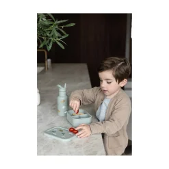 Kidzroom Boîte repas 3 compartiments en silicone Dino Vert