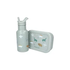 Kidzroom Boîte repas 3 compartiments en silicone Dino Vert