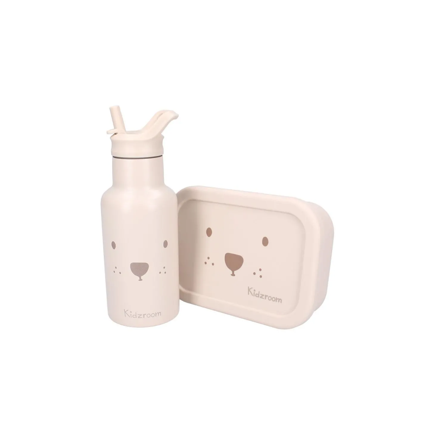 Kidzroom Boîte repas 3 compartiments en silicone Ourson Sable