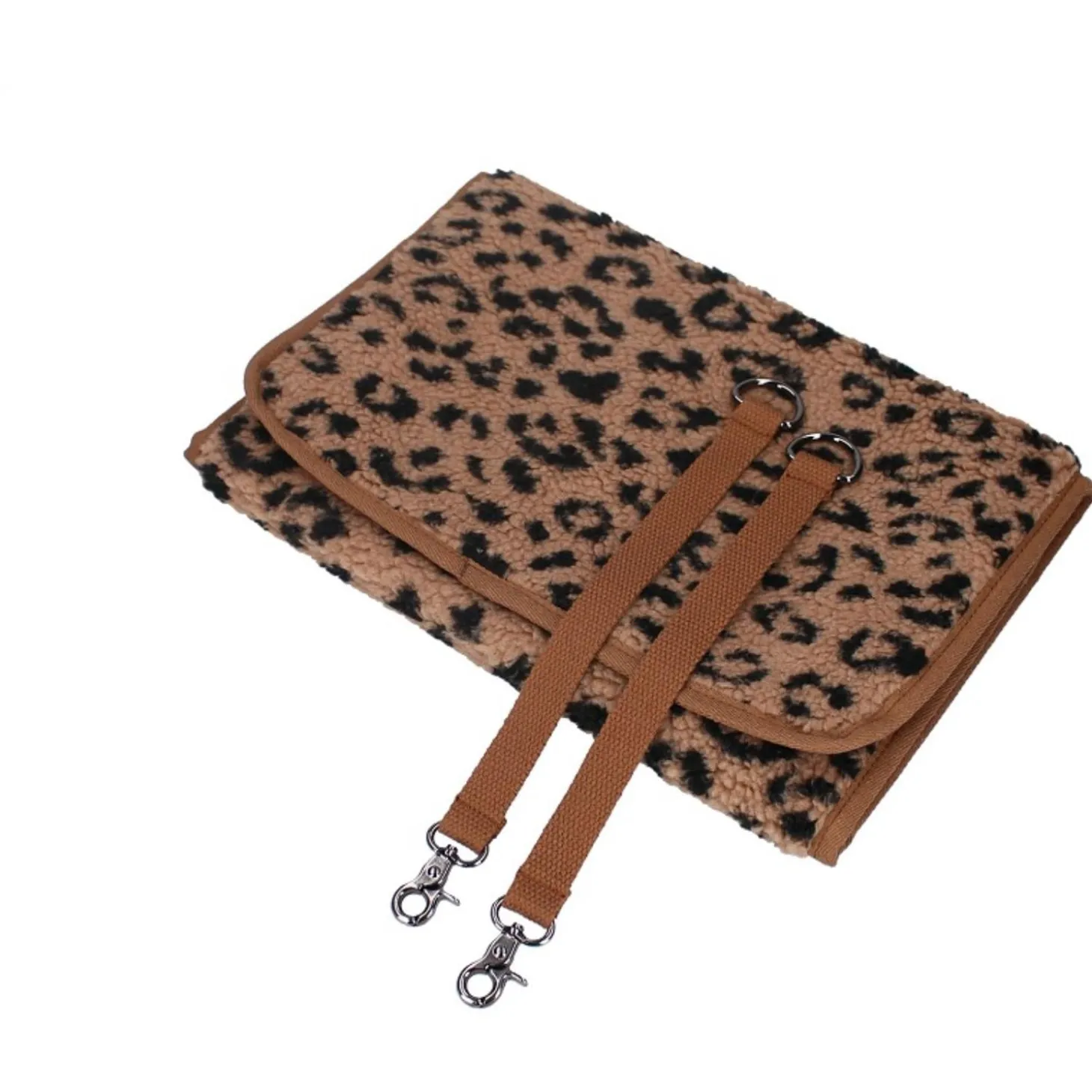 Kidzroom Sac à langer sherpa léopard Caramel