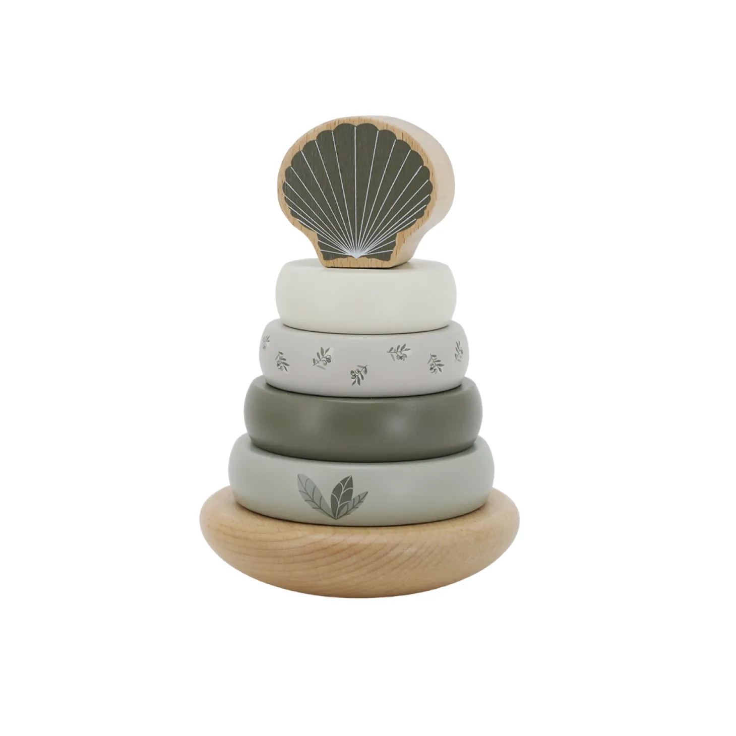 Label Label Pyramide à empiler en bois Vert Olive