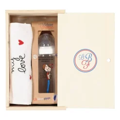 Le biberon Français Coffret biberon + bavoir My Love