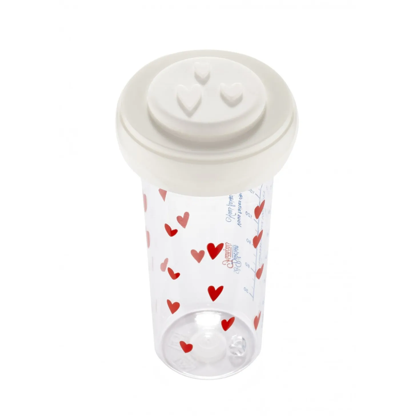 Le biberon Français 2 opercules en silicone Cœurs/Mylove