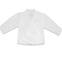 Les Chatounets                    Brassière + Bonnet + Chaussons Flora    Blanc