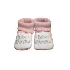 Les Chatounets                    Chaussons tricot    Rose            Naissance