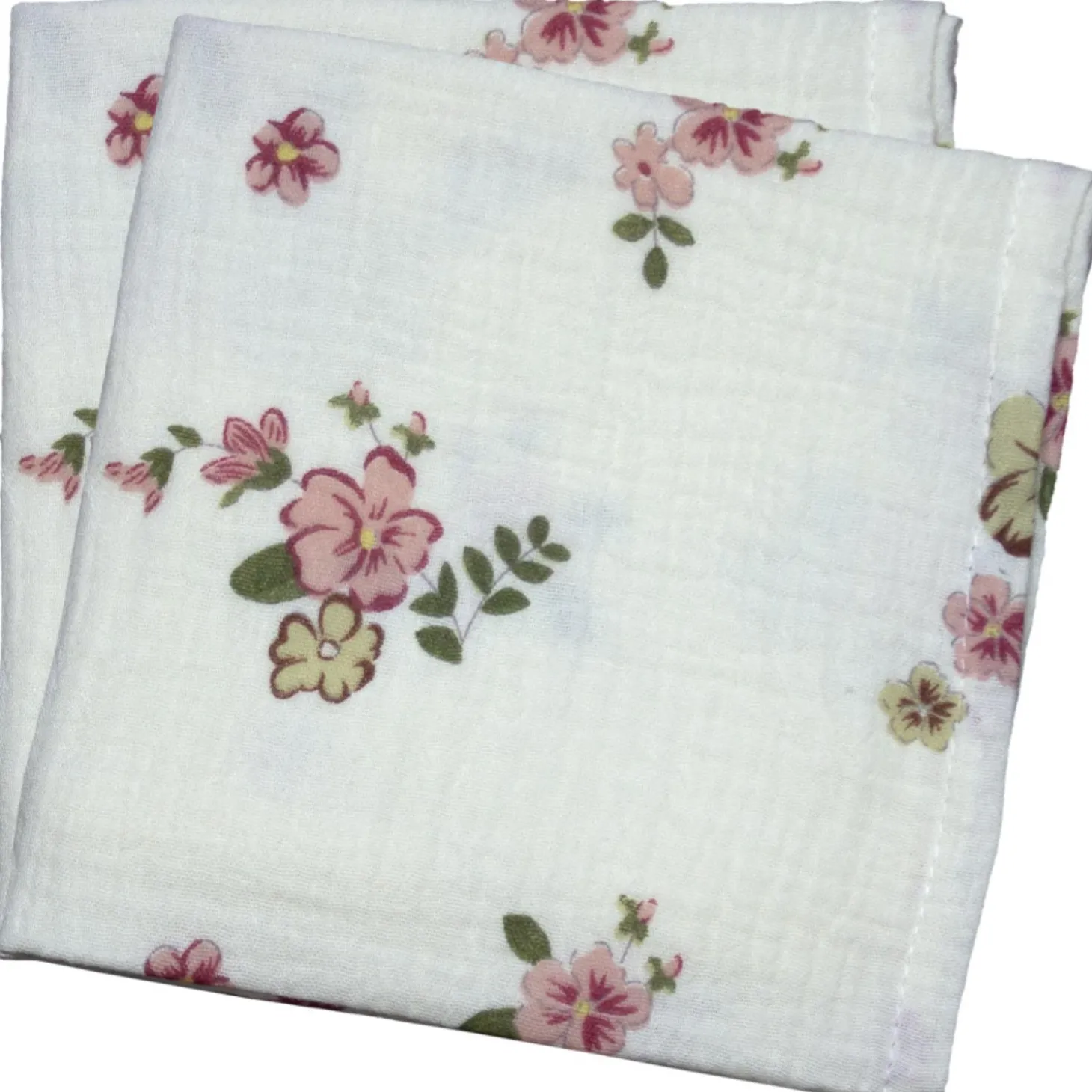 Les Chatounets Langes carrés mousseline All Over Fleurs 72x72 cm
