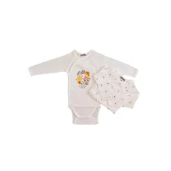 Les Chatounets                    Lot de 2 Bodys ML Calaveras    Blanc            0 - 6 mois