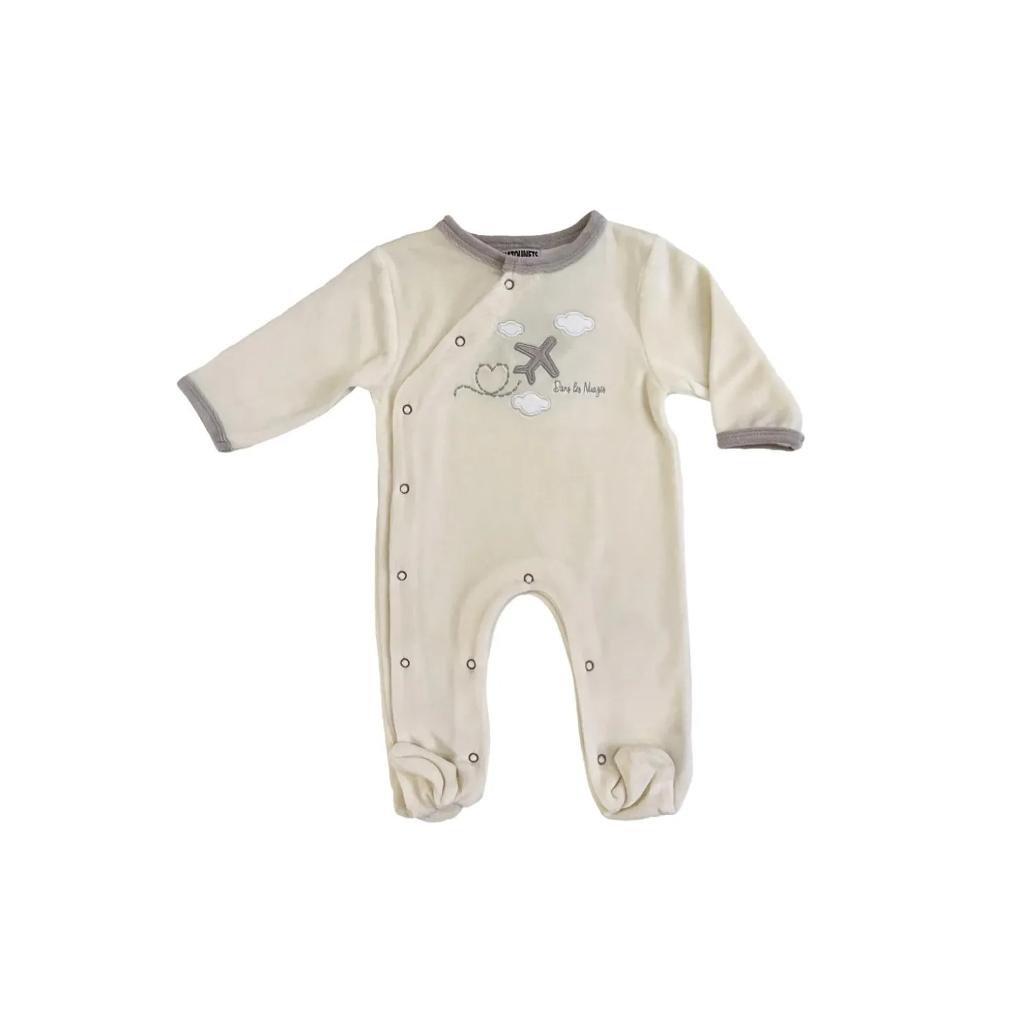 Les Chatounets Pyjama Dors-Bien Avion Dans les Nuages Ecru
