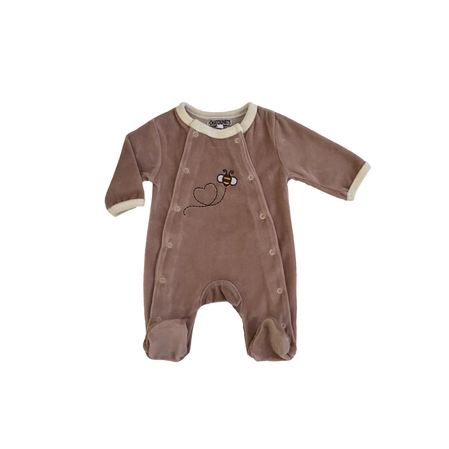Les Chatounets Pyjama Dors-Bien Abeille Taupe Naissance