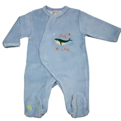 Les Chatounets                    Pyjama en velours Pieuve    Bleu