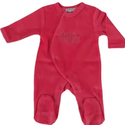 Les Chatounets Pyjama en velours Pieuve Moutarde/Taupe/Framboise/Terracotta/Marine 0-3 mois