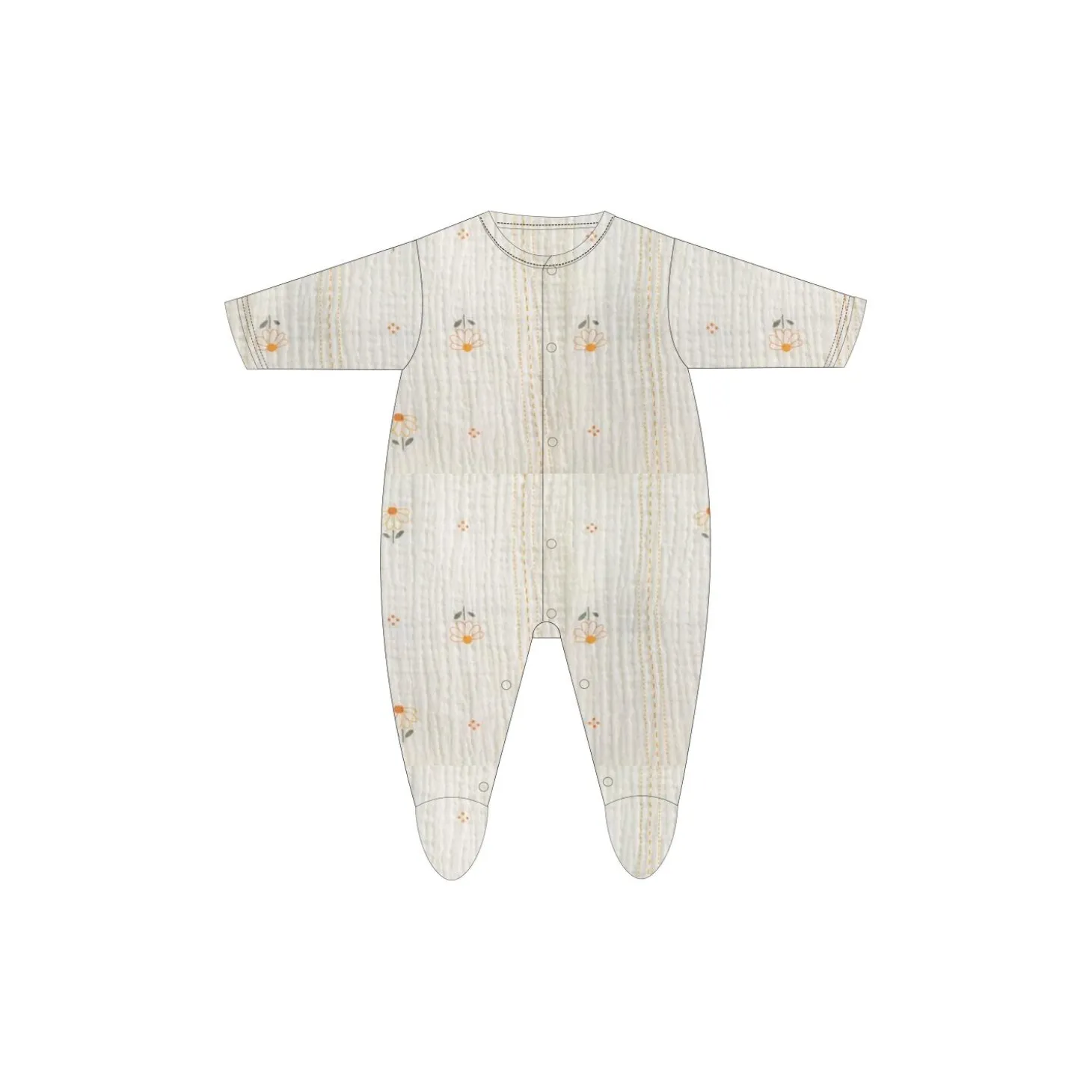 Les Chatounets Pyjama velours Fleur Rétro Multicolore