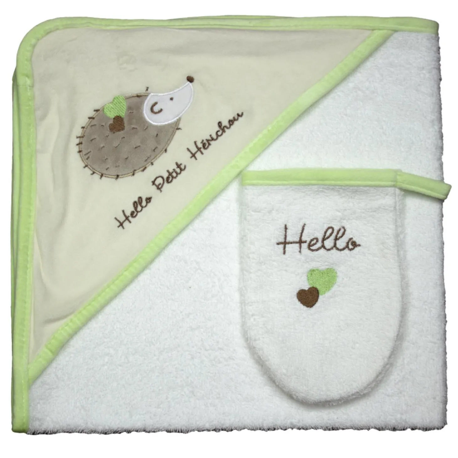 Les Chatounets Sortie de bain Skateboard Blanc/Vert