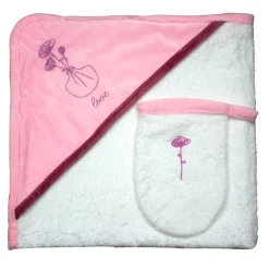 Les Chatounets                    Sortie de bain Skateboard    Blanc/Rose