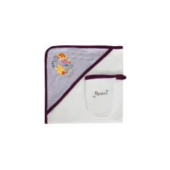 Les Chatounets                    Sortie de Bain et Gant Calaveras    Violet            72x72 cm