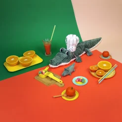 Les Déglingos                    Peluche avec Bébé Ptipotos crocodile Maman/Bébé    Vert