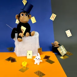 Les Déglingos                    Peluche bébé Ptipotos Singe Maman/Bébé    Chocolat