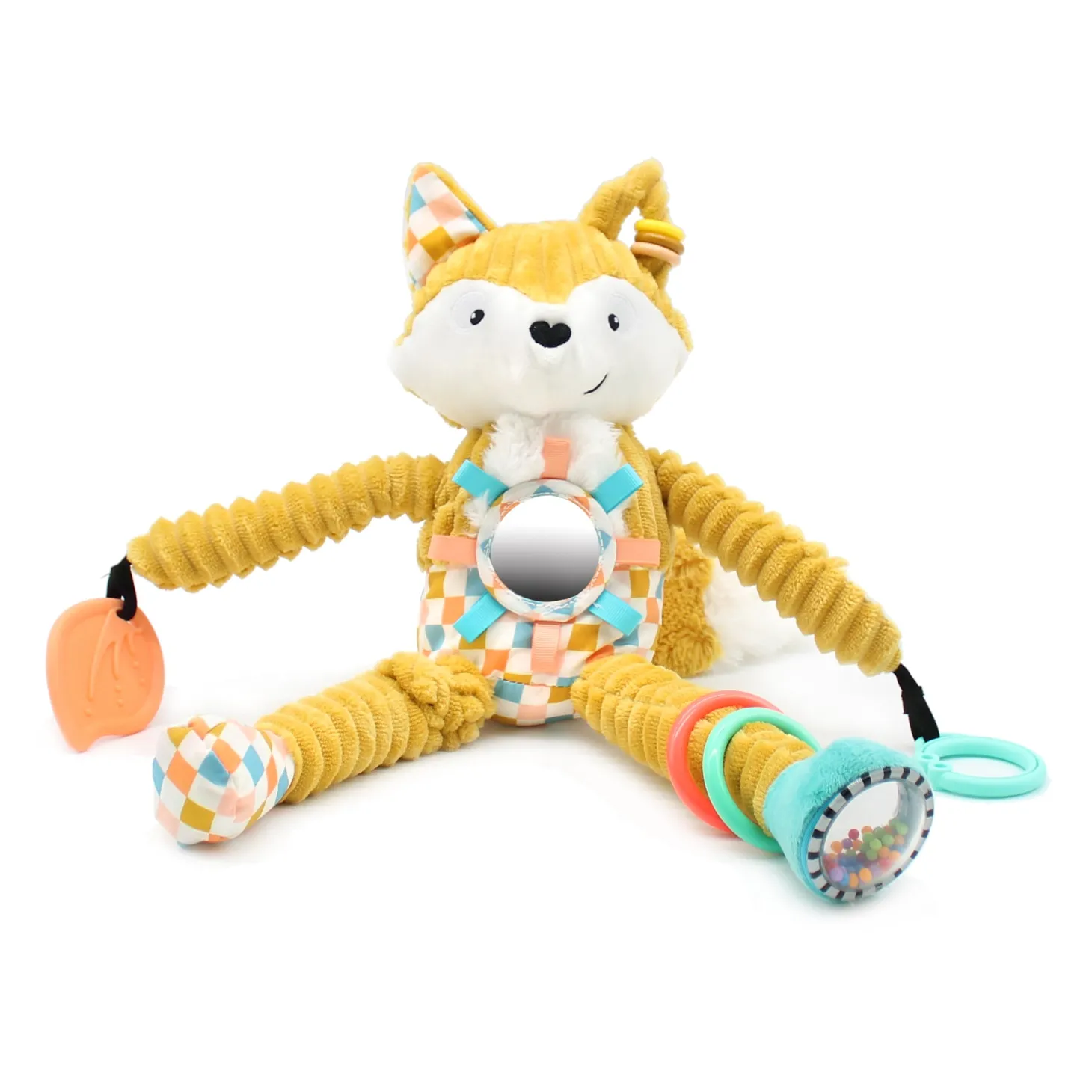 Les Déglingos Peluche d'activités Nomade Cyranos Le Renard Moutarde