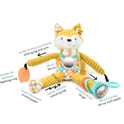Les Déglingos Peluche d'activités Nomade Cyranos Le Renard Moutarde