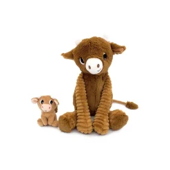 Les Déglingos Peluche Ptipotos Vache Maman/Bebe Cassonade