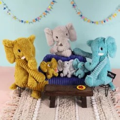 Les Déglingos Peluche Ptipotos Elephant Maman/Bebe Aqua