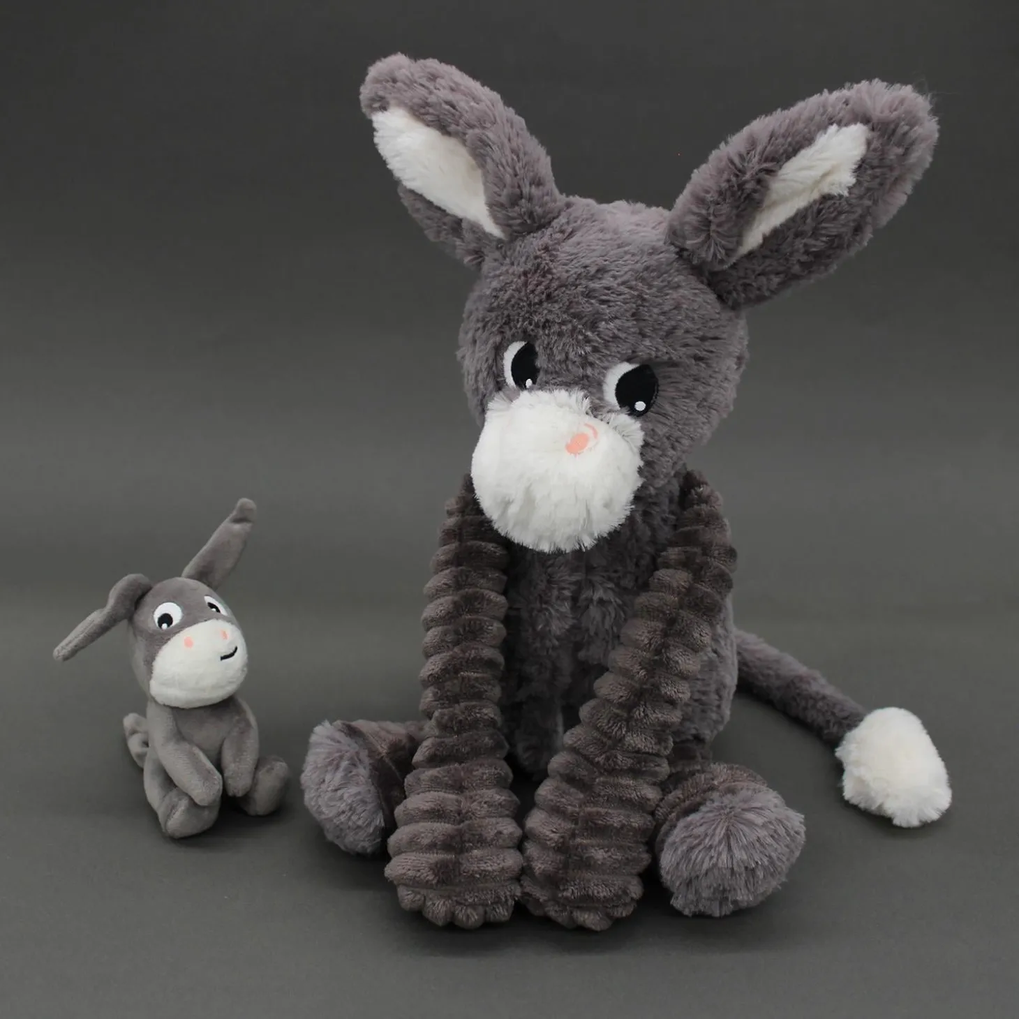 Les Déglingos Peluche Ptipotos Ane Maman/Bebe Gris