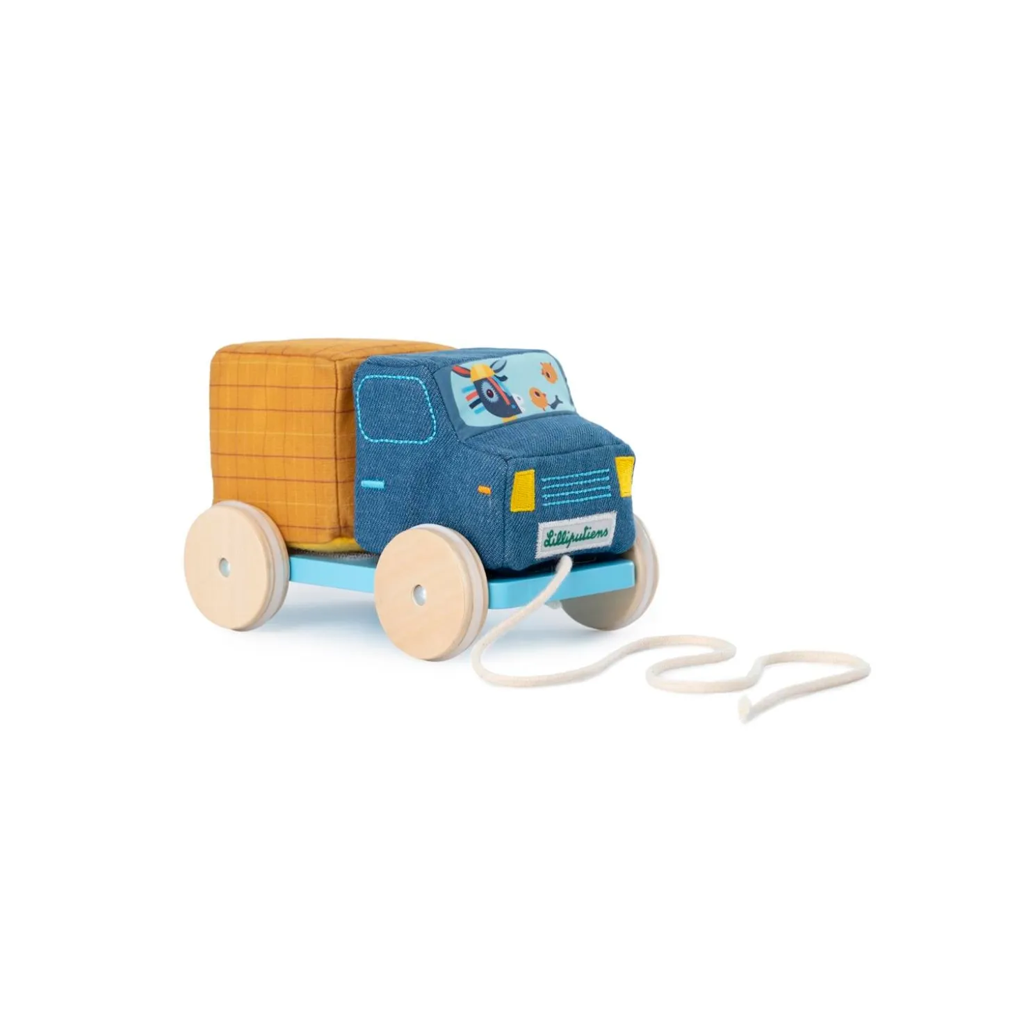 Lilliputiens Camion toupie à tirer Bleu