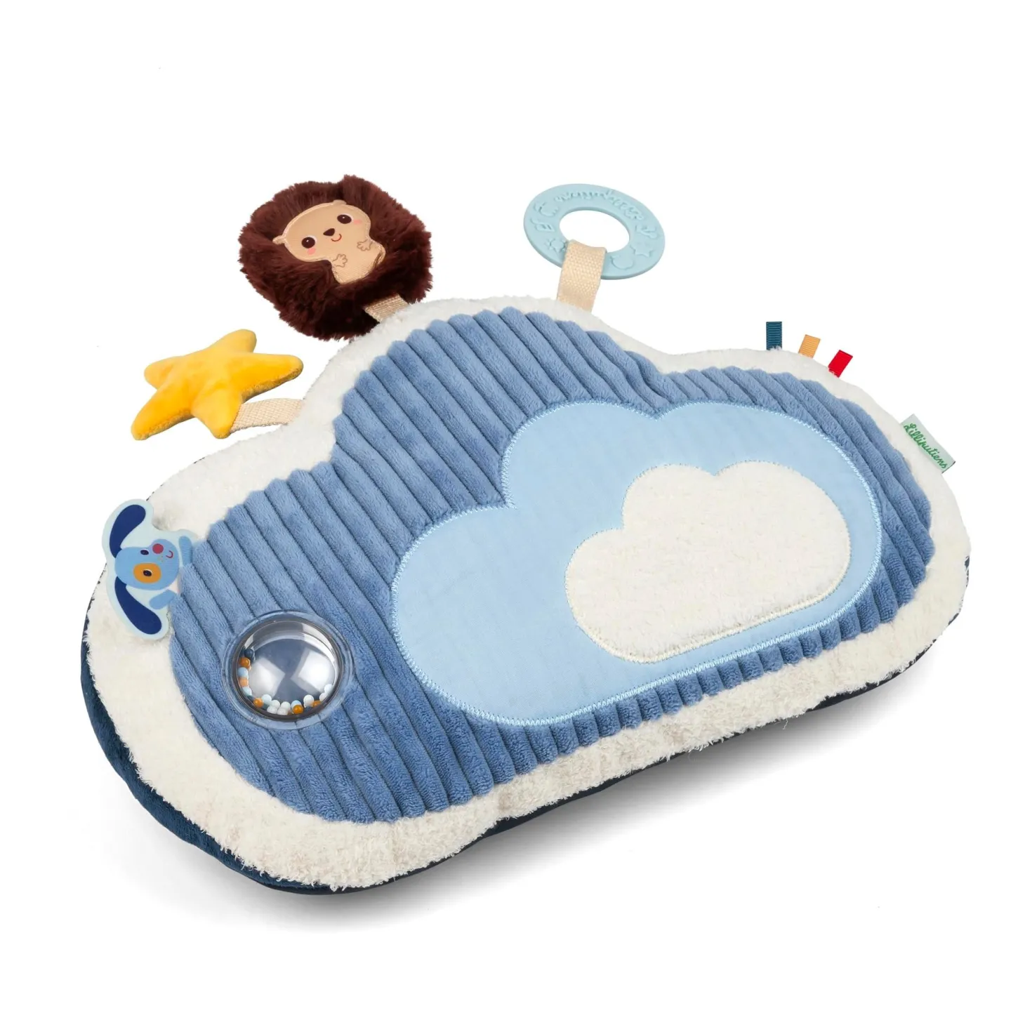 Lilliputiens Coussin d'activités Jules Bleu